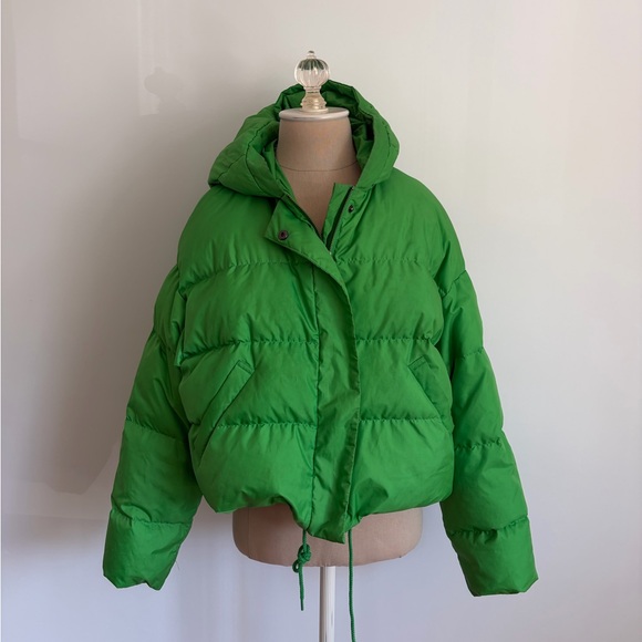 Velvet by Graham & Spencer Jackets & Blazers - Velvet by Graham & Spencer Puffer Jacket Green Hooded Zip S
